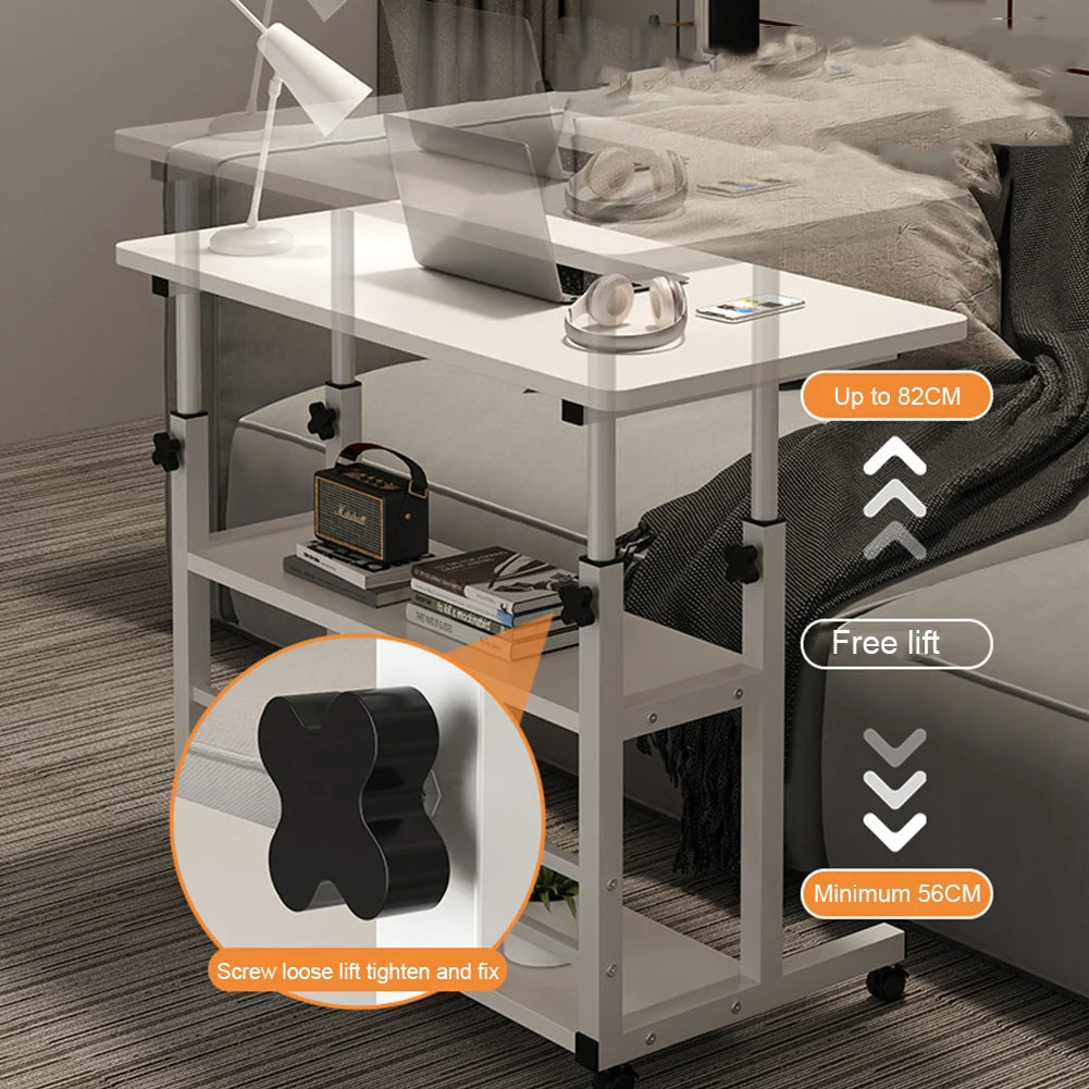 Multi-Layer Height Adjustable  Wooden Computer Desk for Home Office