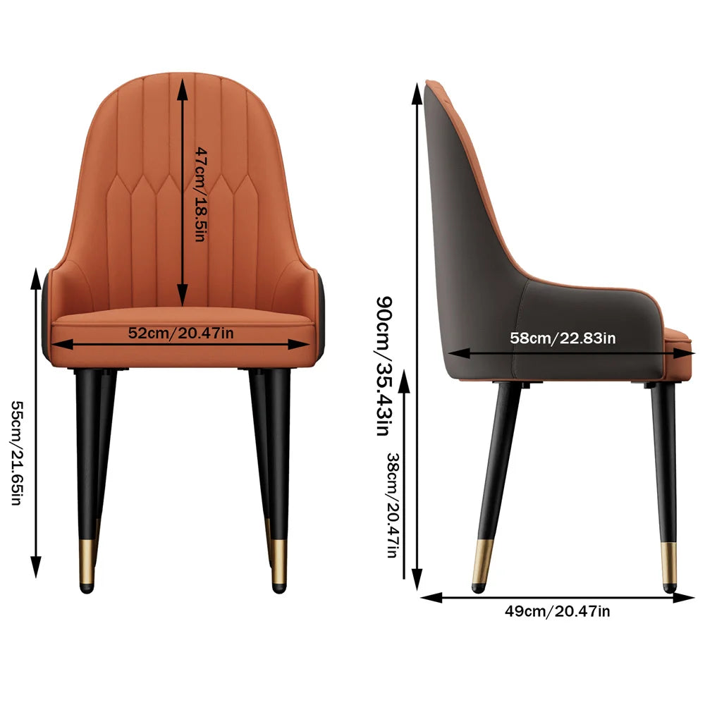 Set of 2 Luxury Microfiber Leather Dining Chairs