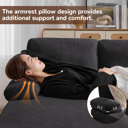 U-Shaped Sectional Sofa 4 Seater Lounge Sleeper with Removable Cushions Upholstered Couches for Living Room