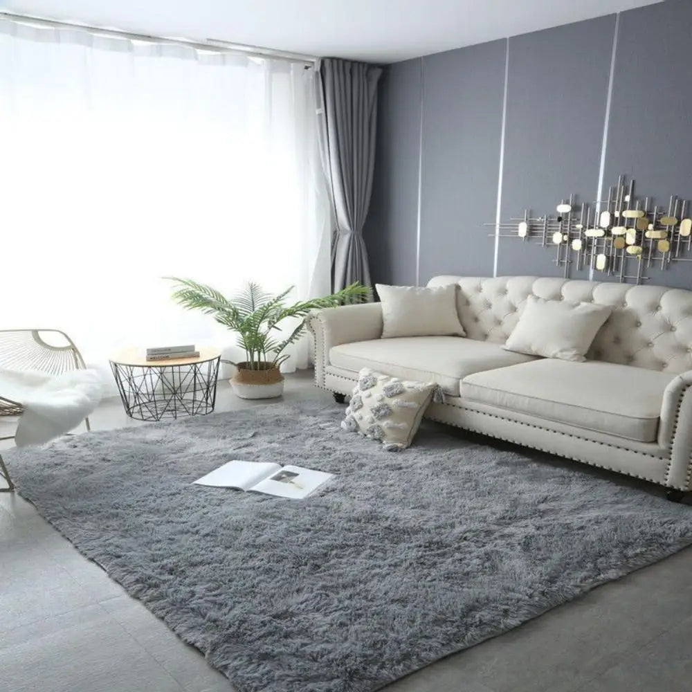 Soft Fluffy Home Mat-Dye Plush Carpet