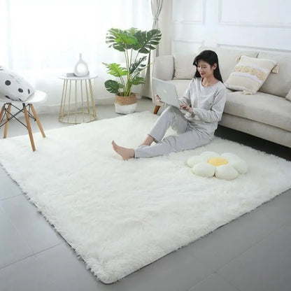 Soft Fluffy Home Mat-Dye Plush Carpet