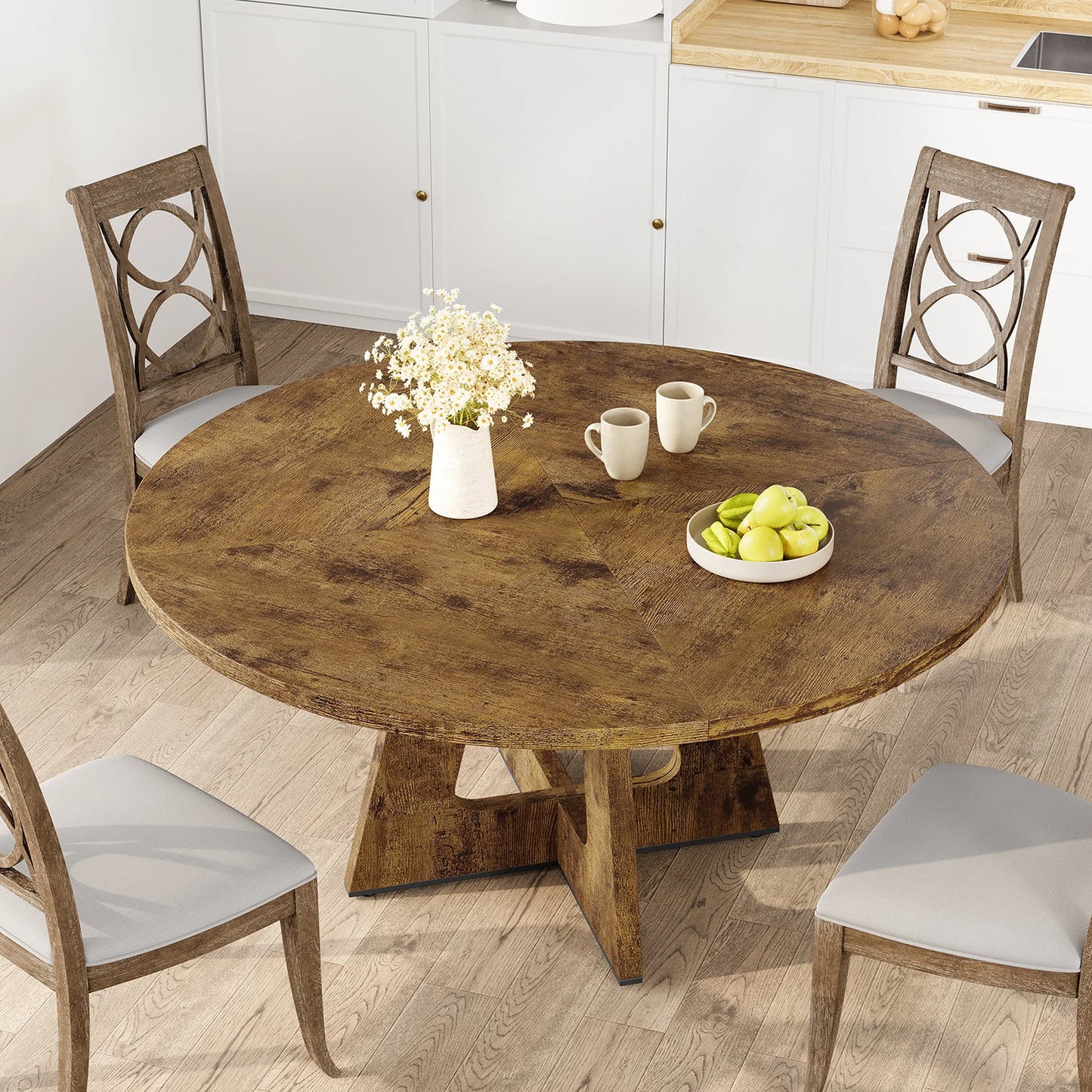 Round Farmhouse Kitchen Dining Table