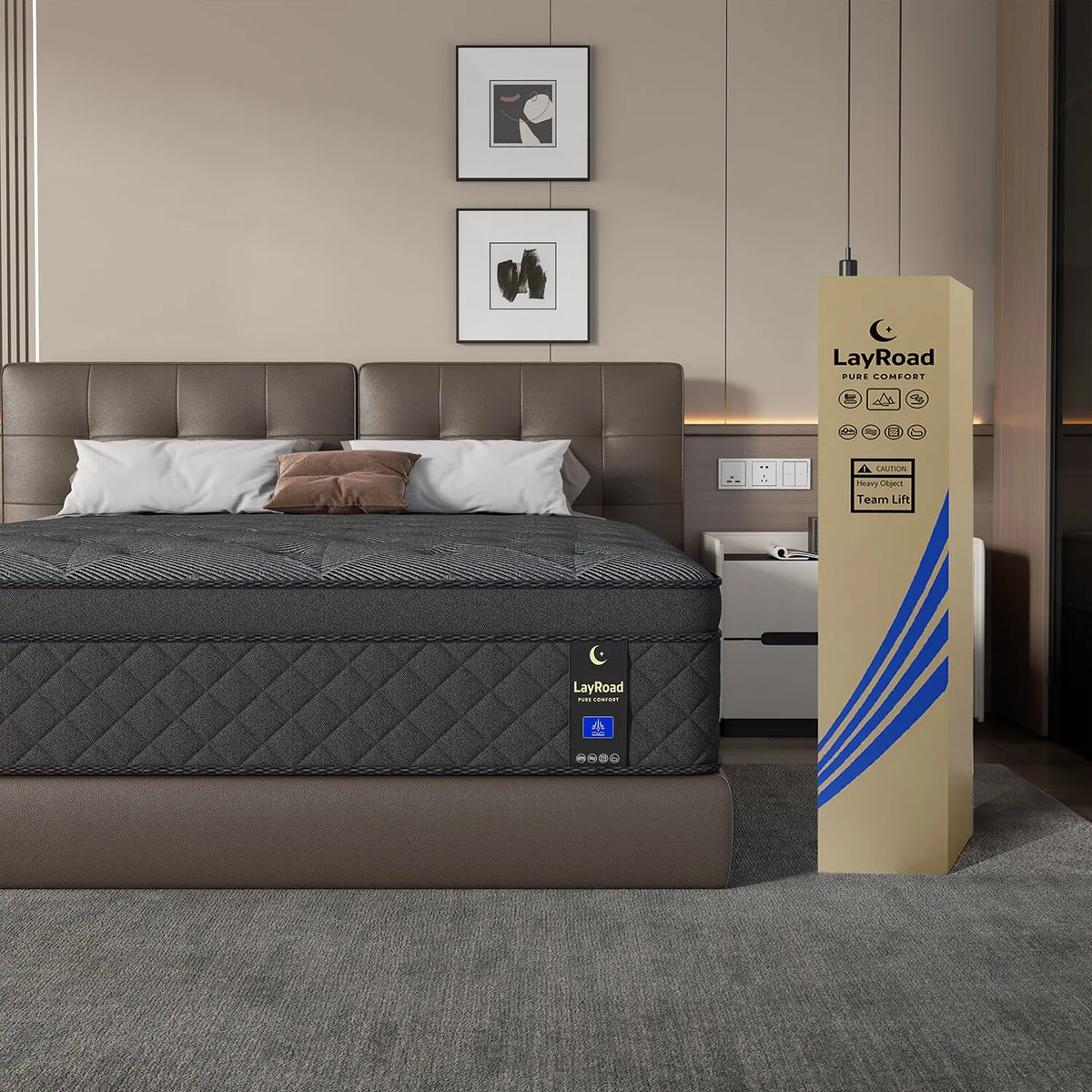 12-14inch Full-Size Memory Foam Mattress Available in Single, Twin, Queen, and King Sizes Boxed Mattress Medium Firmness