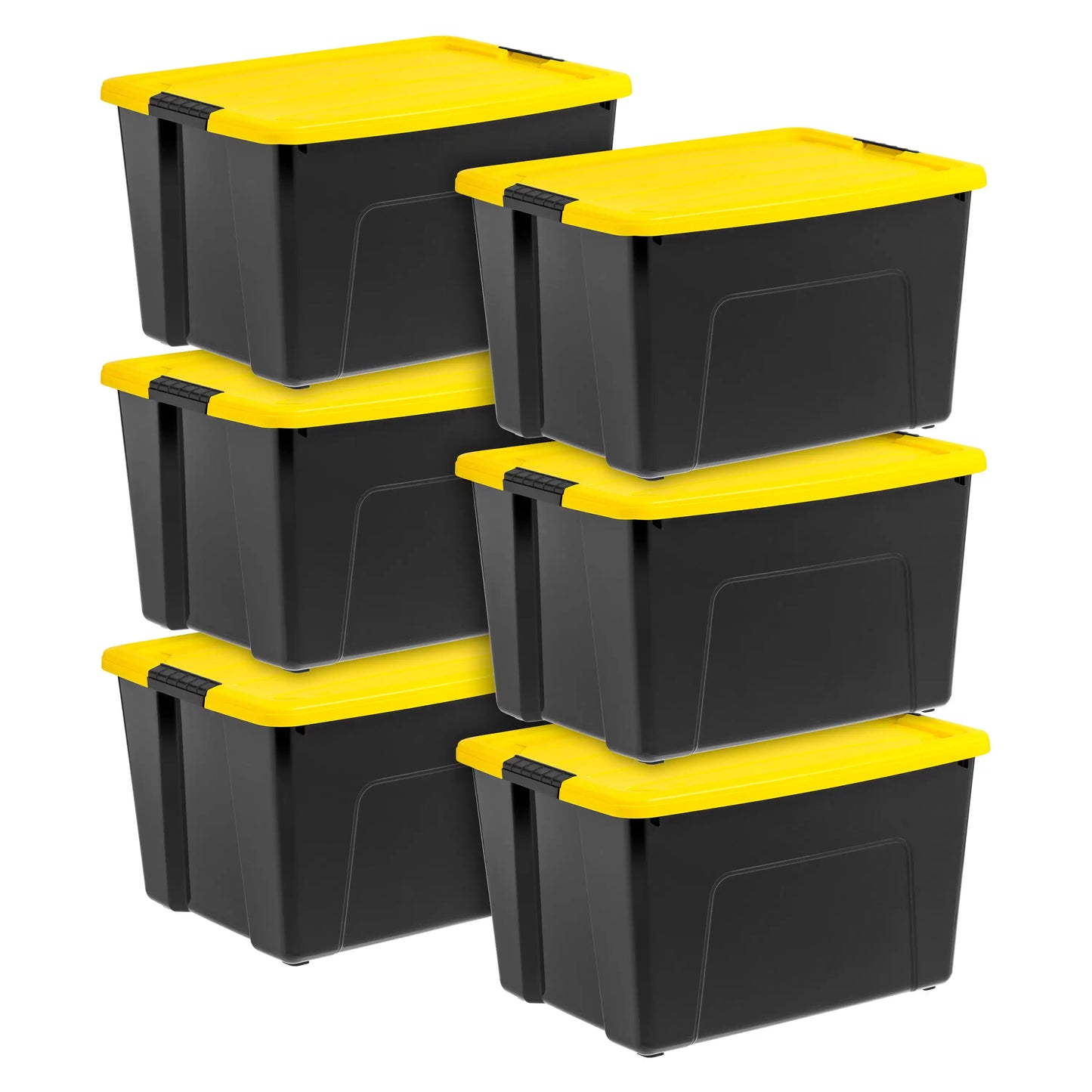 20 Qt. Plastic Storage Bins with Lids, Stackable Storage Containers, Totes, 6 Pack