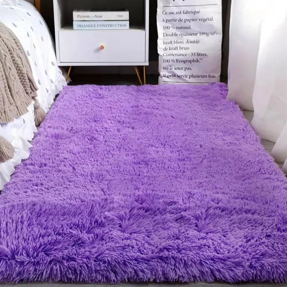 Soft Fluffy Home Mat-Dye Plush Carpet