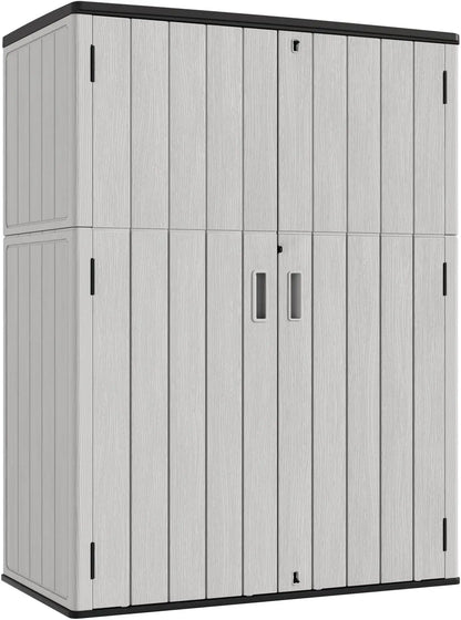 Outdoor Vertical Storage Shed,57 Cu.ft  Resin Sheds & Outdoor Storage