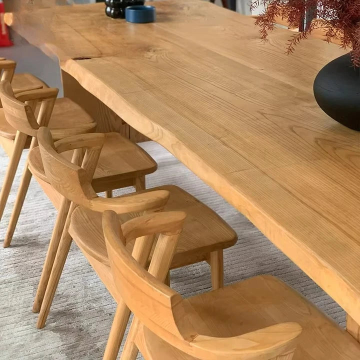 Modern Oak Ash Walnut  Rectangle Solid Wood Wooden Dining Table  6 8 10 12 Seater Table and Chairs for Dining Room
