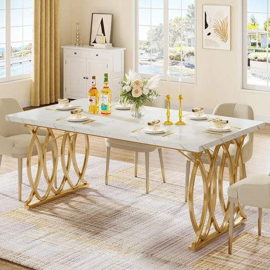Unique Rectangular Dinner Table seats 4 to 6