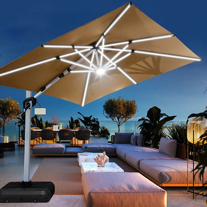 Outdoor Courtyard Umbrella,  with Base,360°Rotation