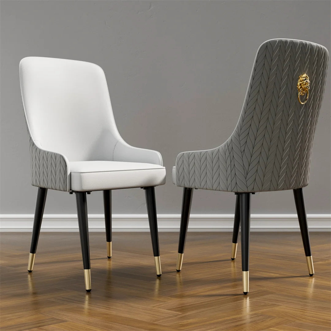 Set of 2 Luxury Microfiber Leather Dining Chairs