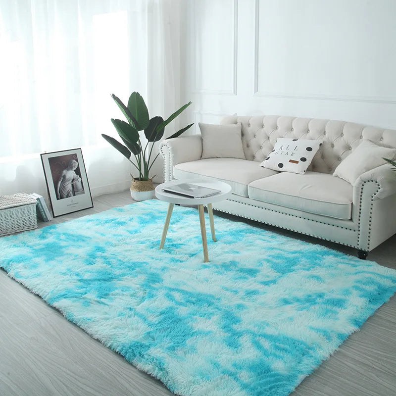 Soft Fluffy Home Mat-Dye Plush Carpet