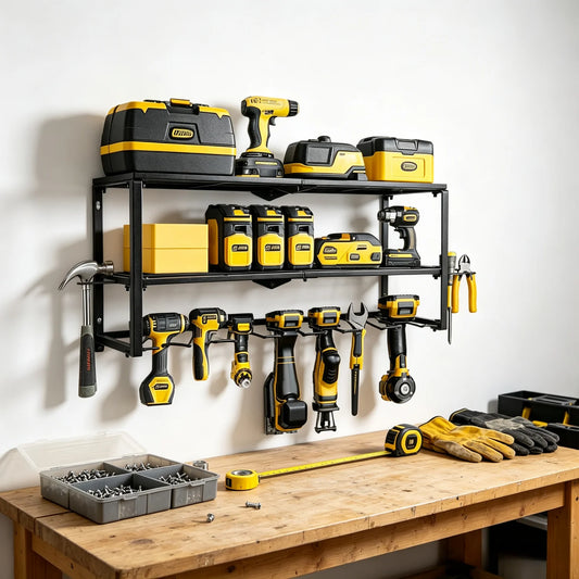 Wall Mount Metal  Power Tool Organizer Tool 3-Tier Storage Rack Cordless Drill Rack for Workshop and Garage Organizer Shelf