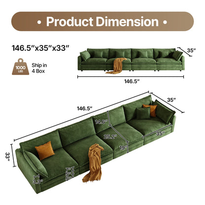 Modular Sectional Cloud Couch with Ottoman