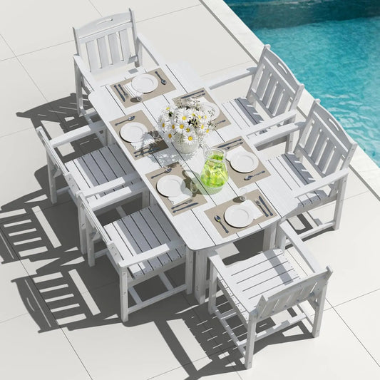 All-Weather 7-Piece Outside Table and 6 Chairs