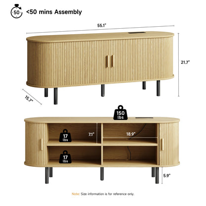 Entertainment Center with Power Outlet for TVs up to 60/70"
