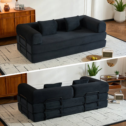 79" Convertible Sofa Bed with Removable Armrests,
