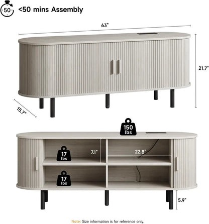 Entertainment Center with Power Outlet for TVs up to 60/70"