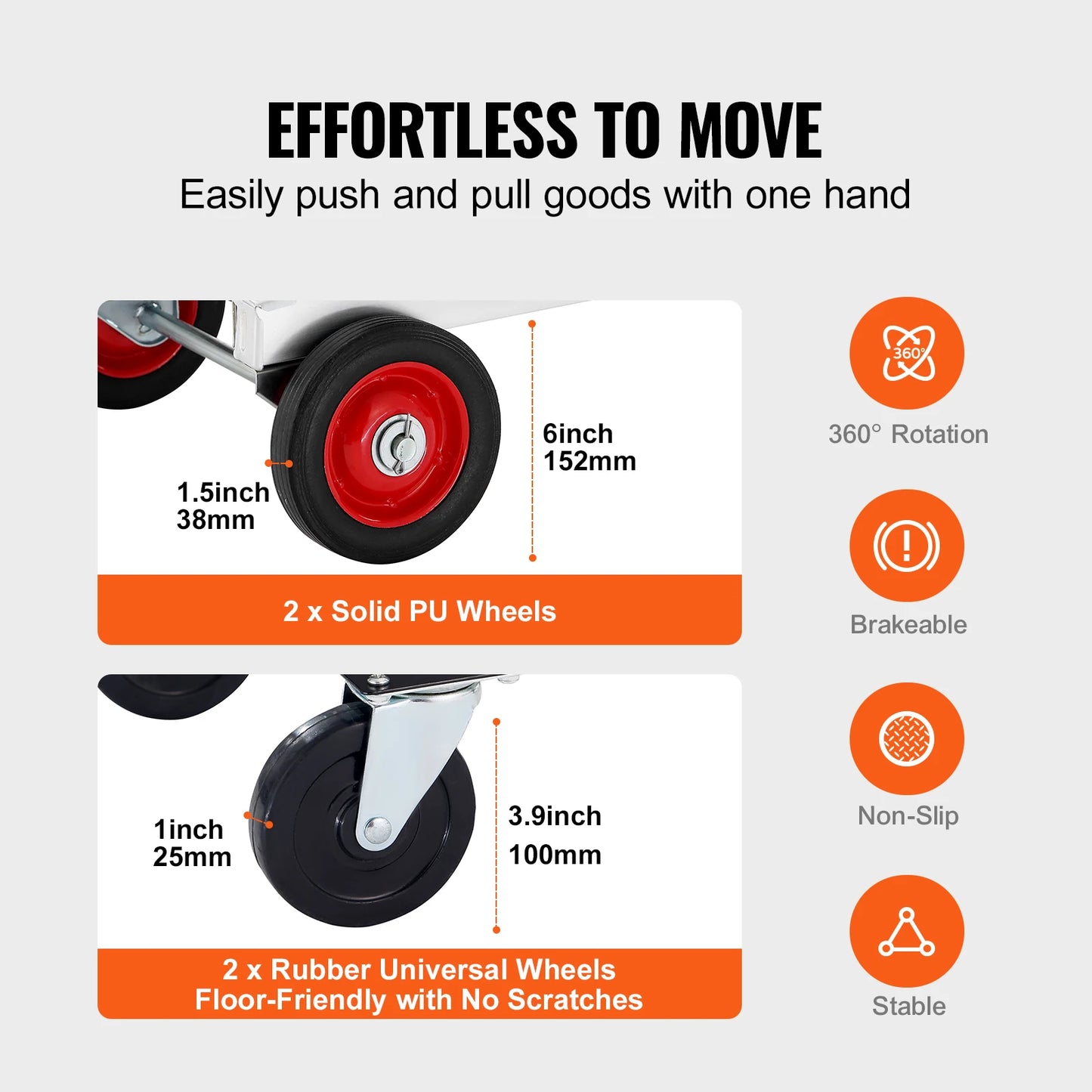 400 lbs Folding Hand Truck Lightweight Dolly with Wheels Foldable Utility Cart for Warehouse Transport Moving