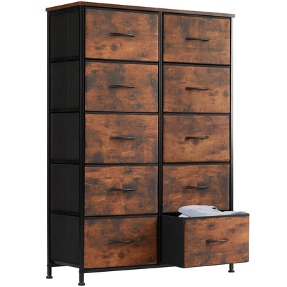 Bedside Steel Frame Wardrobe  With 10 Fabric Drawers