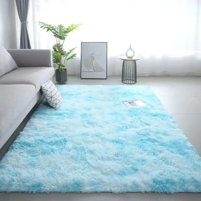 Tie-Dye Non-Slip  Silk Wool Rugs   Machine Washable Carpet Mats