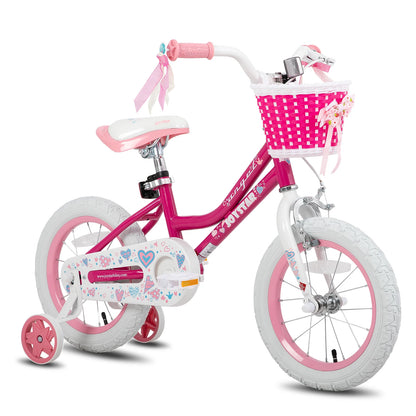 Colorful Girls Bike with Basket & Training Wheels 4 sizes 12 14 16 18