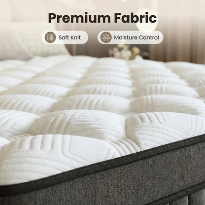 Full-Size Hybrid Mattress 12/14-Inch Medium Firm Gel Memory Foam with Pocketed Springs