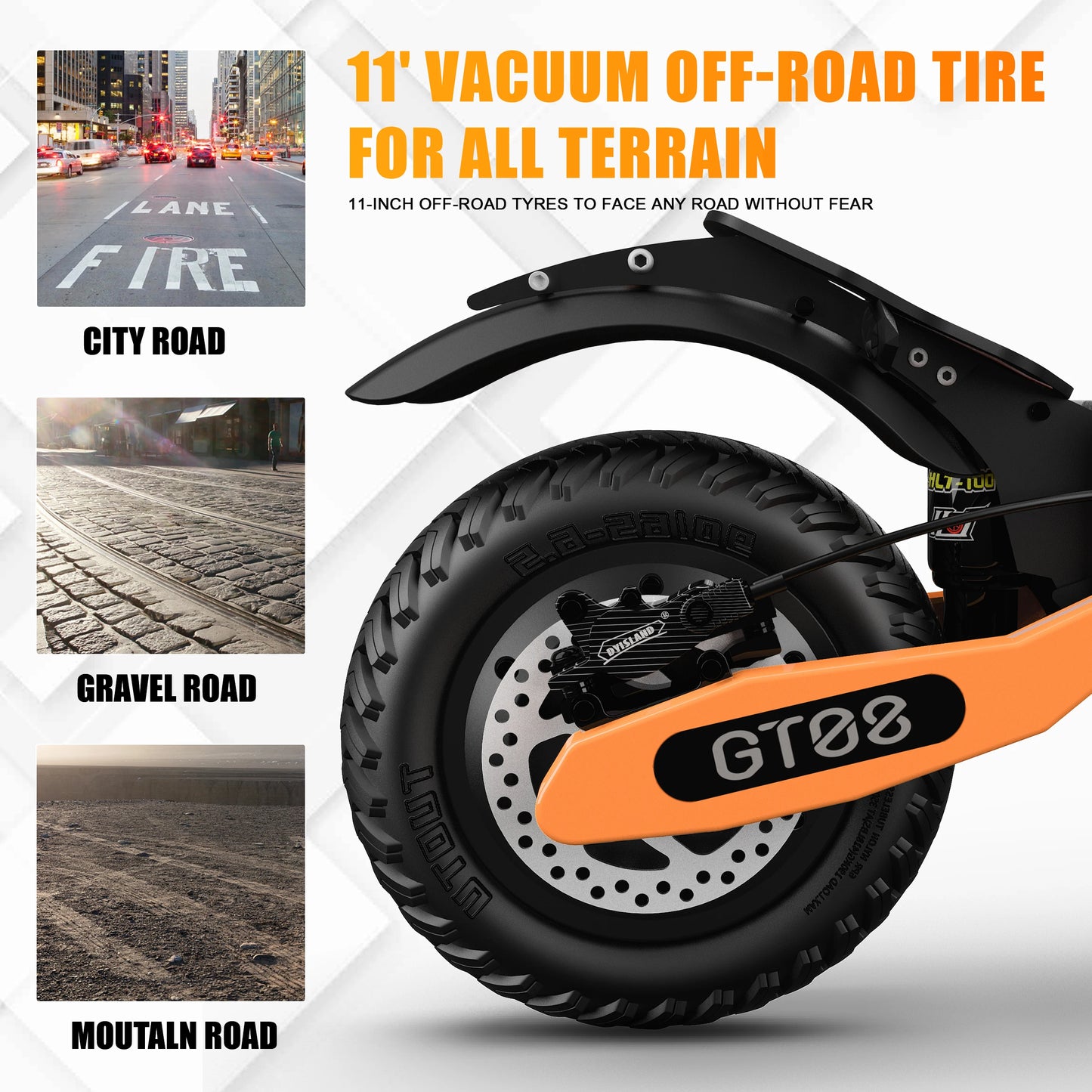 Dual Motor Electric Folding Scooter  Top Speed 46MPH,60V27AH, 11-inch Off-Road Tires