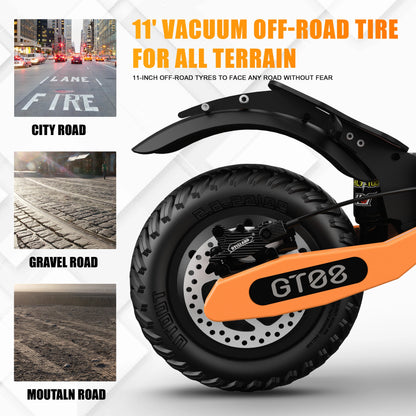 Dual Motor Electric Folding Scooter  Top Speed 46MPH,60V27AH, 11-inch Off-Road Tires