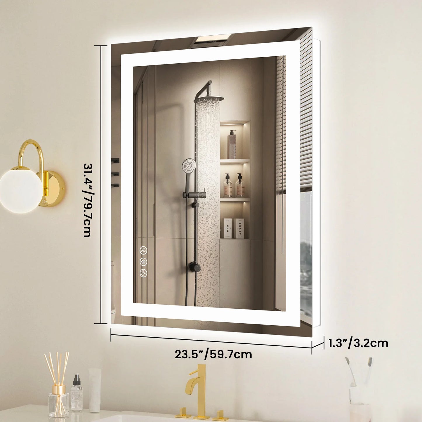 36"x 24"LED Bathroom Vanity Mirror  with Front Light and Backlit or  Living Room