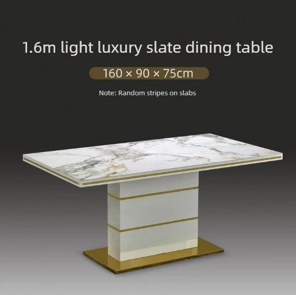 Luxury Gold Marble Square Dining Table Set 4 Chairs or 6 Chairs