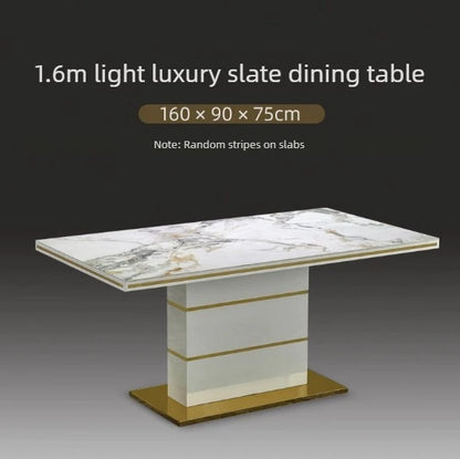 Luxury Gold Marble Square Dining Table Set 4 Chairs or 6 Chairs