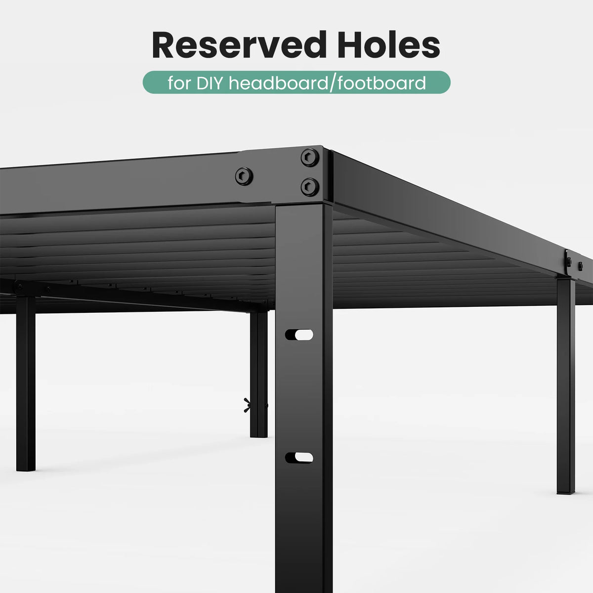 Metal Platform 16IN Tall Basic Bed Frame Sturdy Steel Heavy Duty