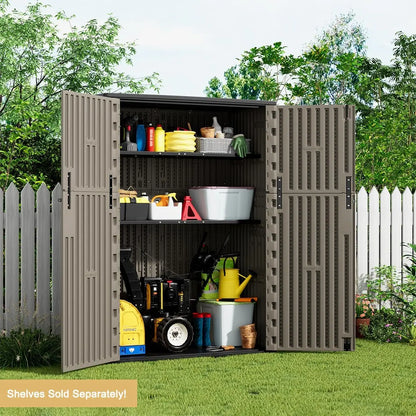 Outdoor Vertical Storage Shed,57 Cu.ft  Resin Sheds & Outdoor Storage
