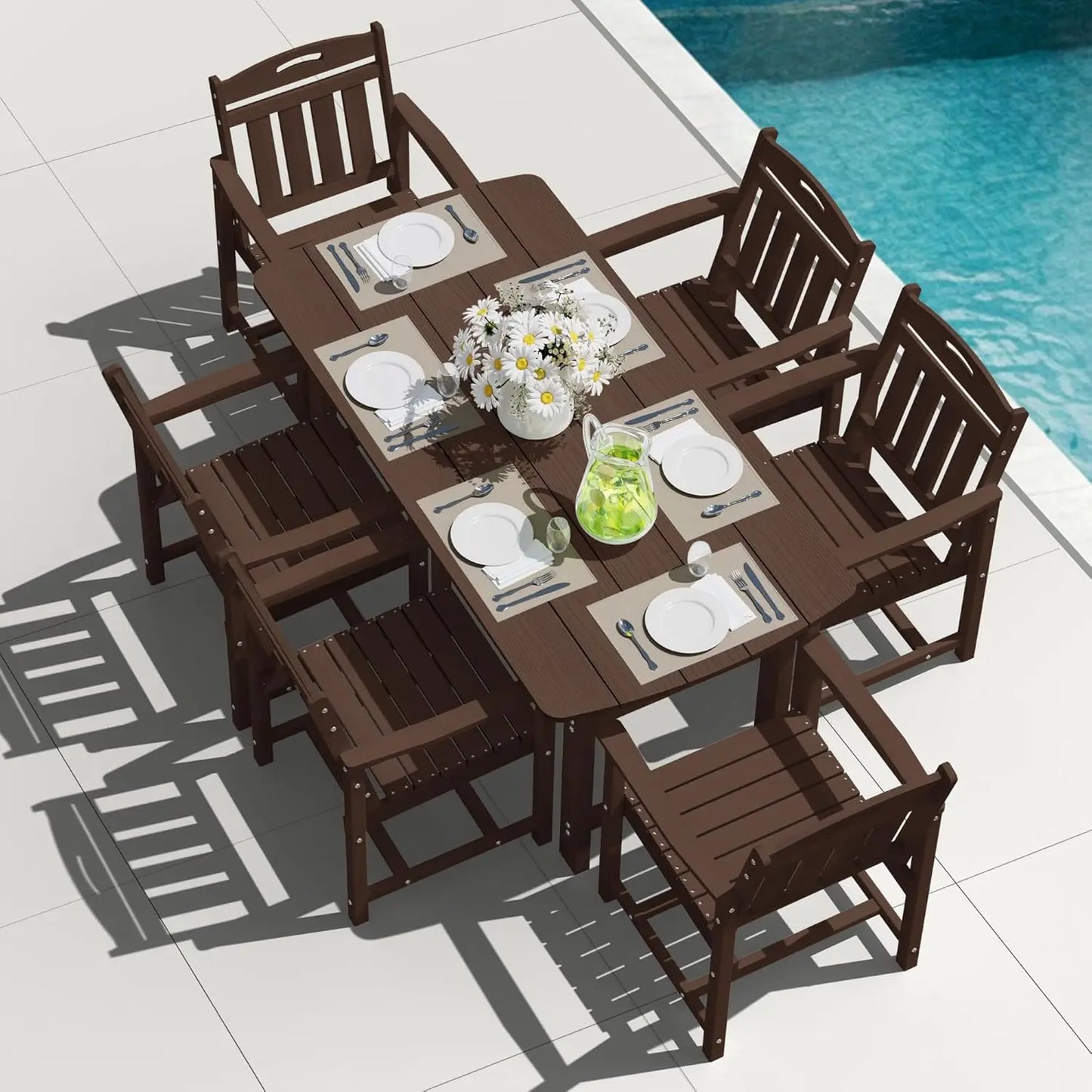 All-Weather 7-Piece Outside Table and 6 Chairs