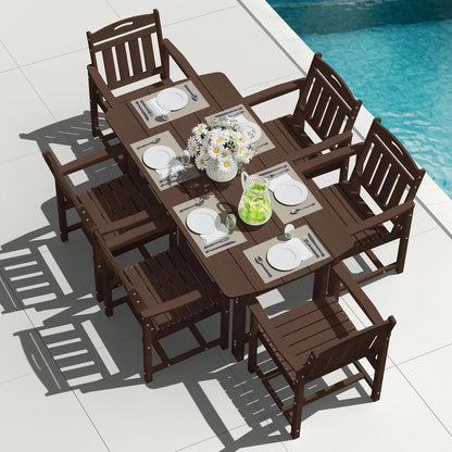 All-Weather 7-Piece Outside Table and 6 Chairs