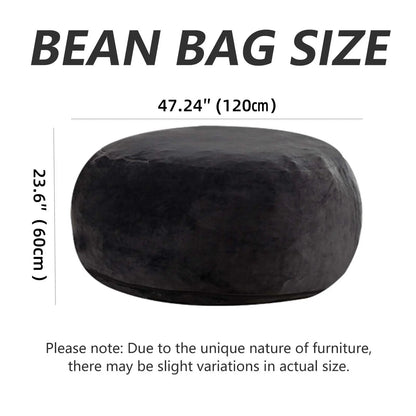 Adult beanbag chair with padded beanbag inside, memory foam chair, soft flannel washable cover, ideal reading seat for bedrooms and dorms.