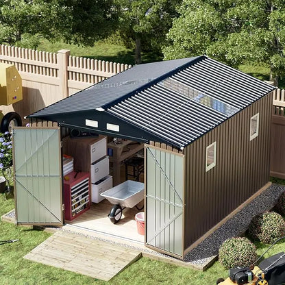 Outdoor Storage Shed 10 X 12 Ft.  with Lockable Doors, Windows for Patio