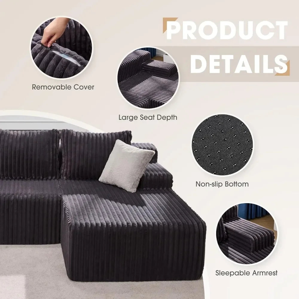 L-Shape Memory Foam  Living Room Furniture Set
