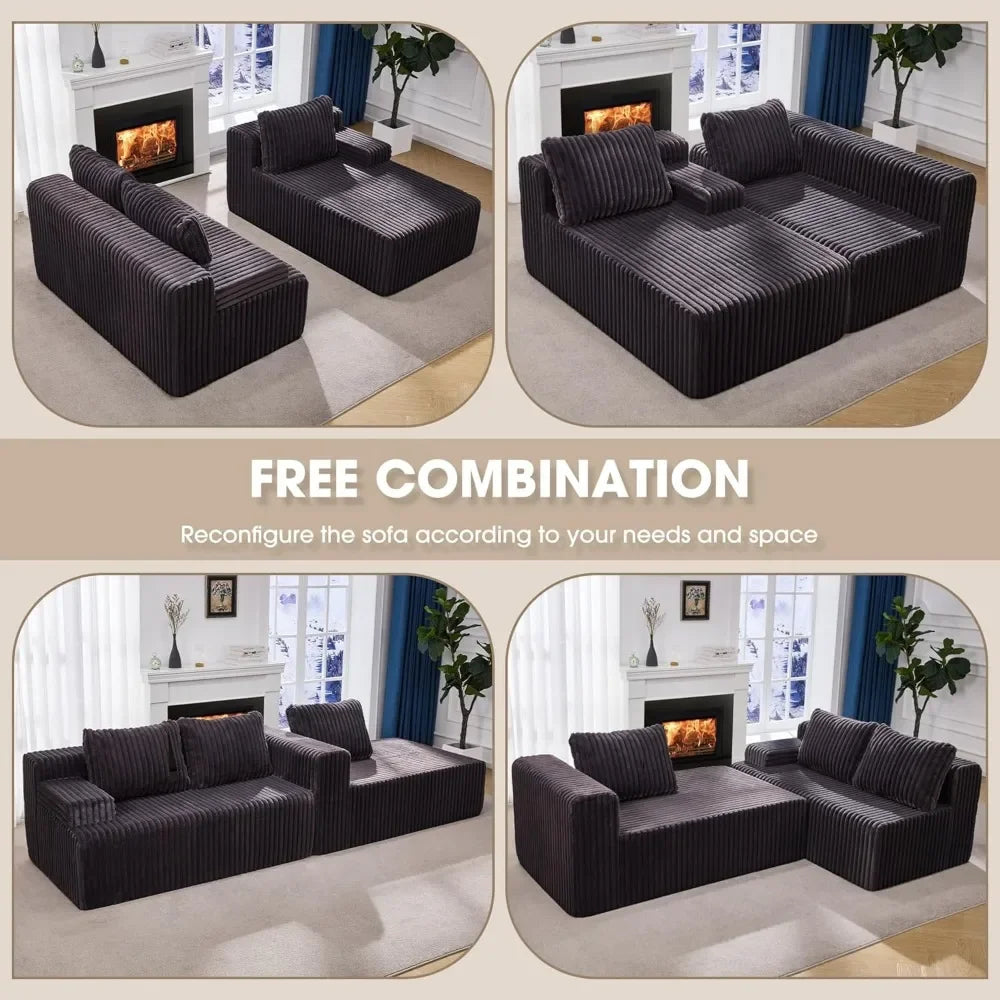 L-Shape Memory Foam  Living Room Furniture Set