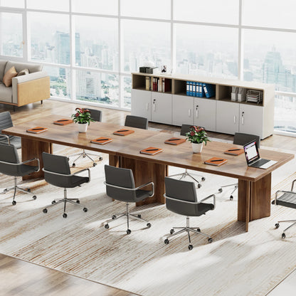 63-inch Executive Desk, Vintage Home Office Computer Desk with Large Tabletop, Farmhouse Wood Writing Conference Table