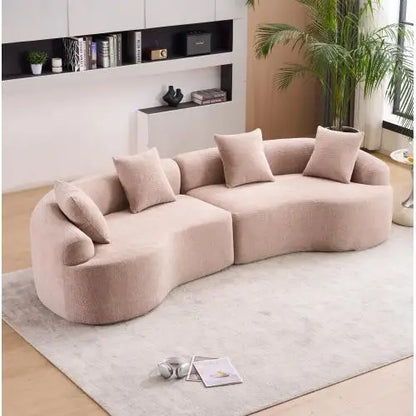 110'' Curved Modular Sectional Sofa Chenille All-Foam Frameless Couch