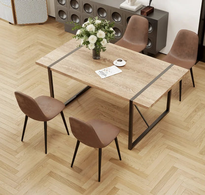 Wood Dinette Table with for 4  Fabric Dining Chairs