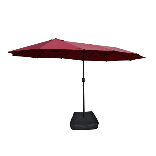 15x9 foot widened double terrace rectangular outdoor umbrella,