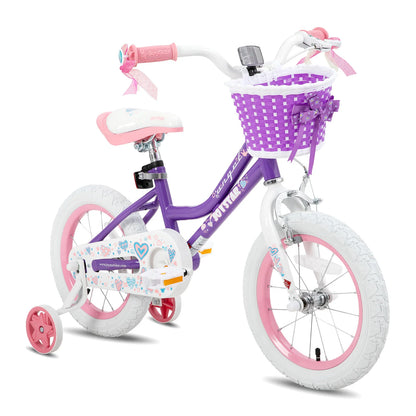 Colorful Girls Bike with Basket & Training Wheels 4 sizes 12 14 16 18