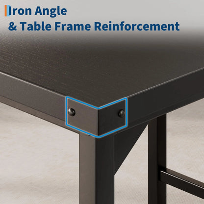 Dining Table Set With 2 Stools  Counter Height Dining Furniture With Footrest Support Compact Space Design For Kitchen Apartment Small Dining Area Black