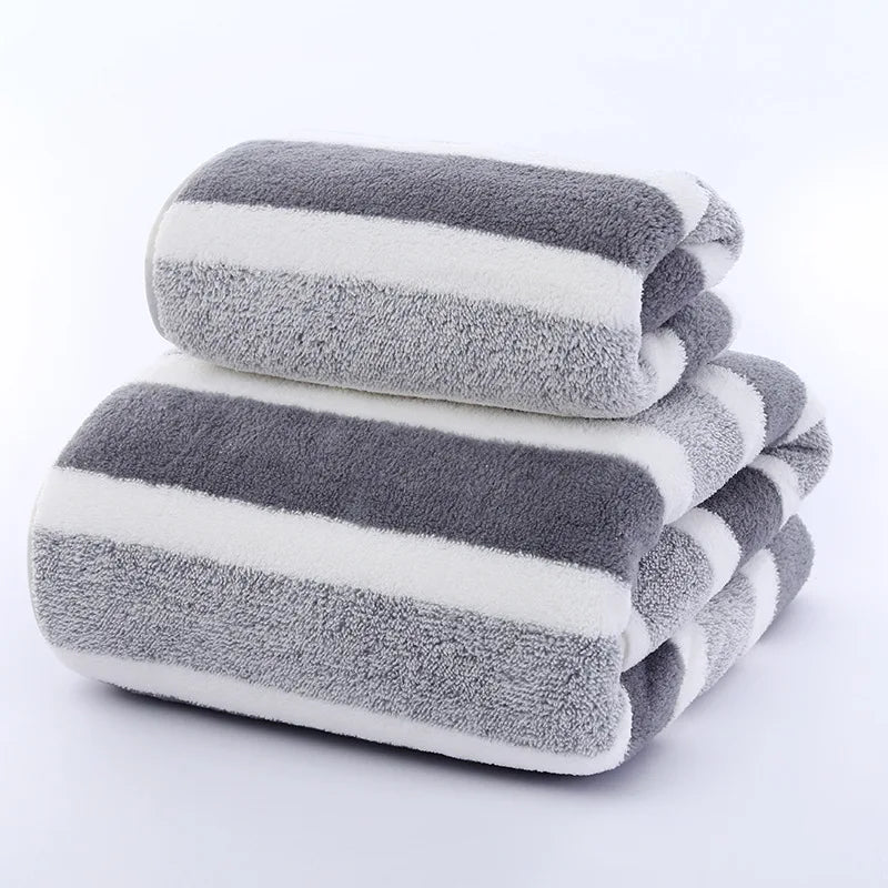 Striped Pattern Towel Set ,Soft Face Towel, Bath Towel Quick Drying Absorbent Towels For Bathroom