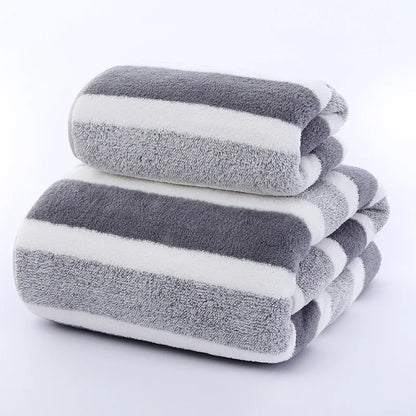 Striped Pattern Towel Set ,Soft Face Towel, Bath Towel Quick Drying Absorbent Towels For Bathroom