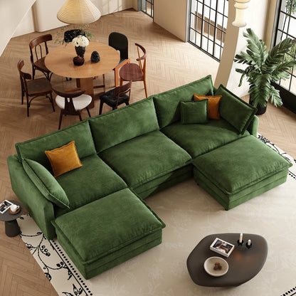 Modular Sectional Cloud Couch with Ottoman