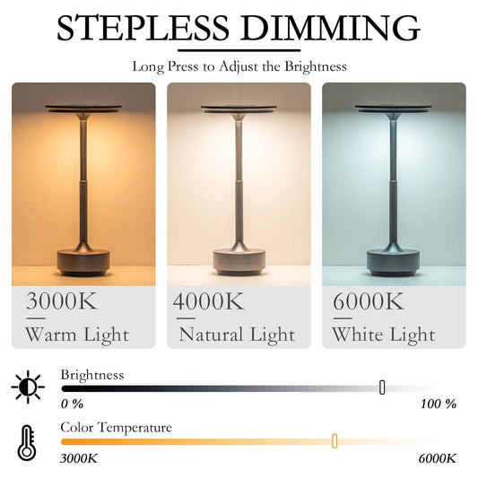Rechargeable Wireless LED  Lamp with Touch Sensor Desktop Night