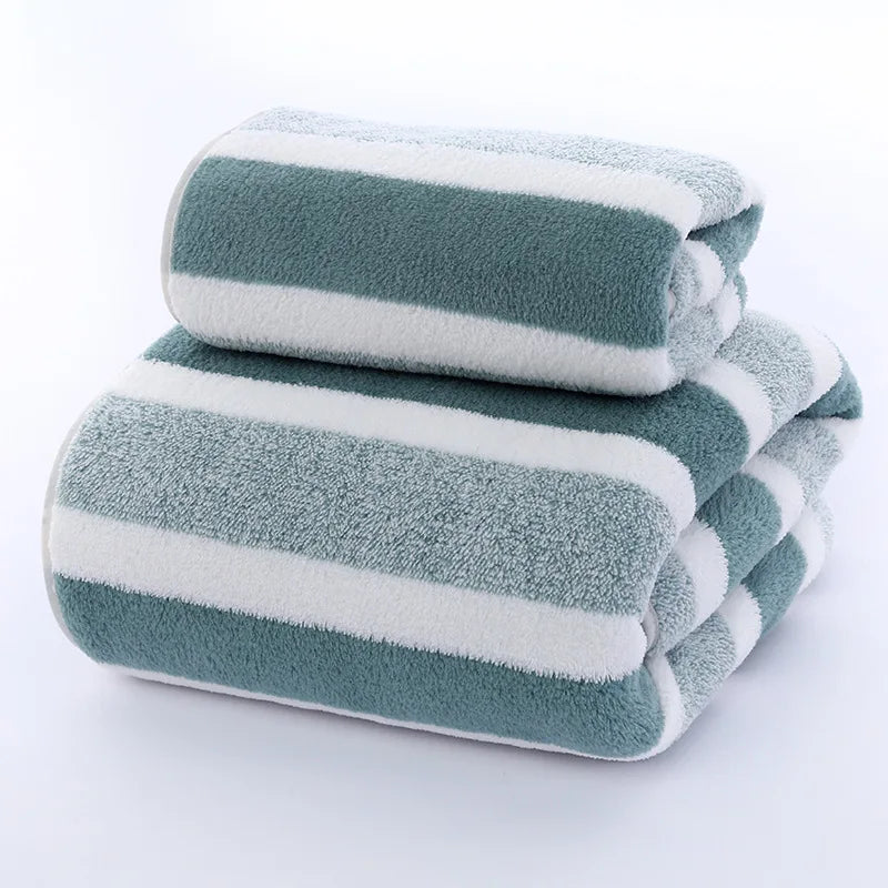 Striped Pattern Towel Set ,Soft Face Towel, Bath Towel Quick Drying Absorbent Towels For Bathroom
